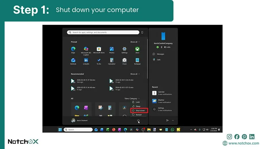 Shut down your computer