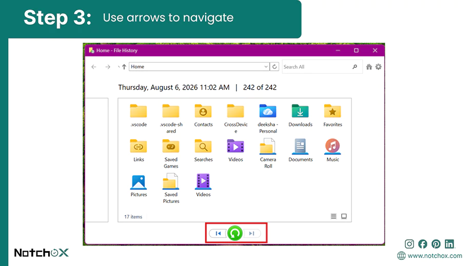 Use arrows to navigate
