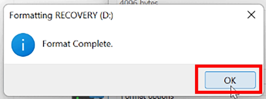 Click OK buttonn