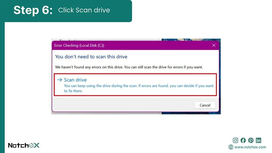 Click Scan drive