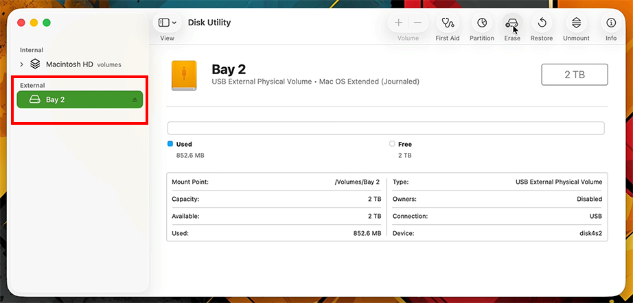 Click USB drive