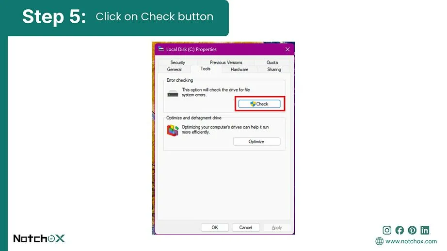 Click on Check button