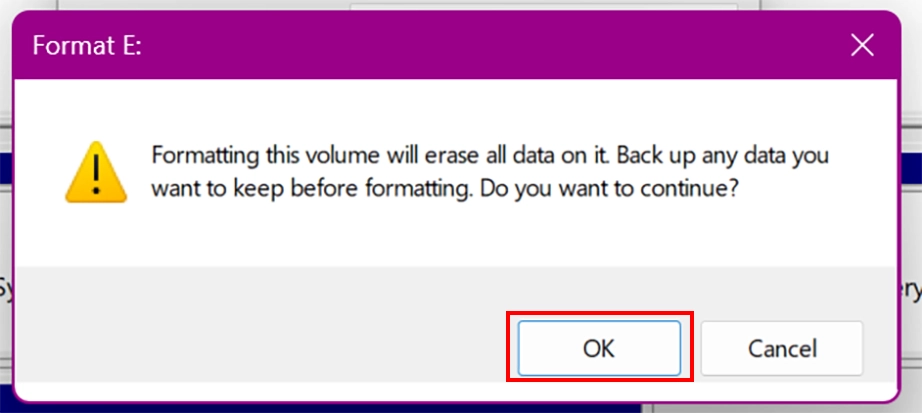 Click the OK buttonn
