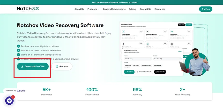 Download Notchox data recovery software