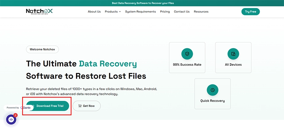 Download Notchox data recovery software