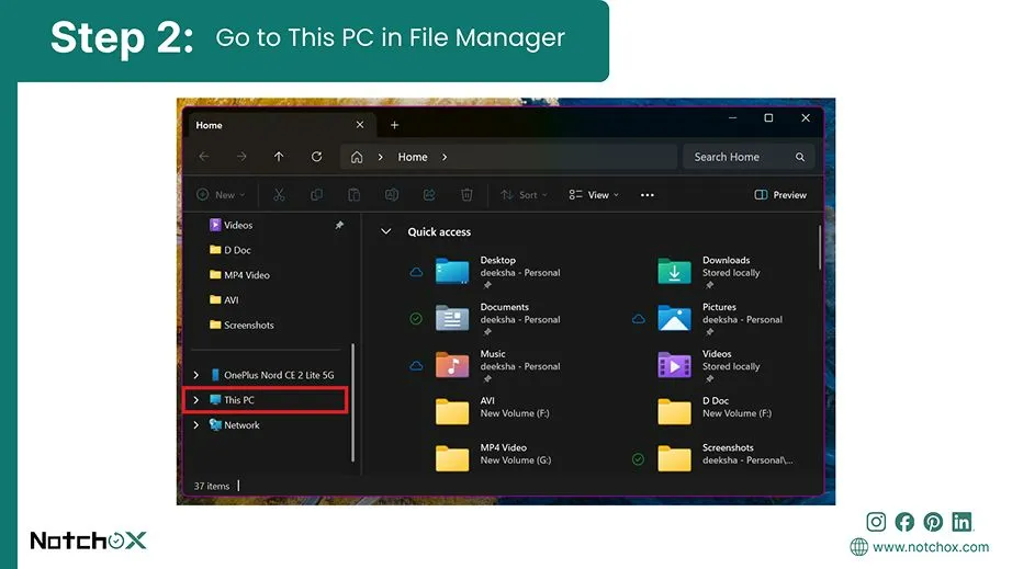 Go to This PC in File Manager