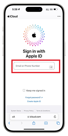 Log in with Apple ID