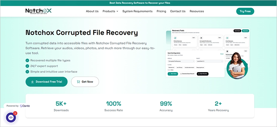 Notchox Corrupted File Recovery Software