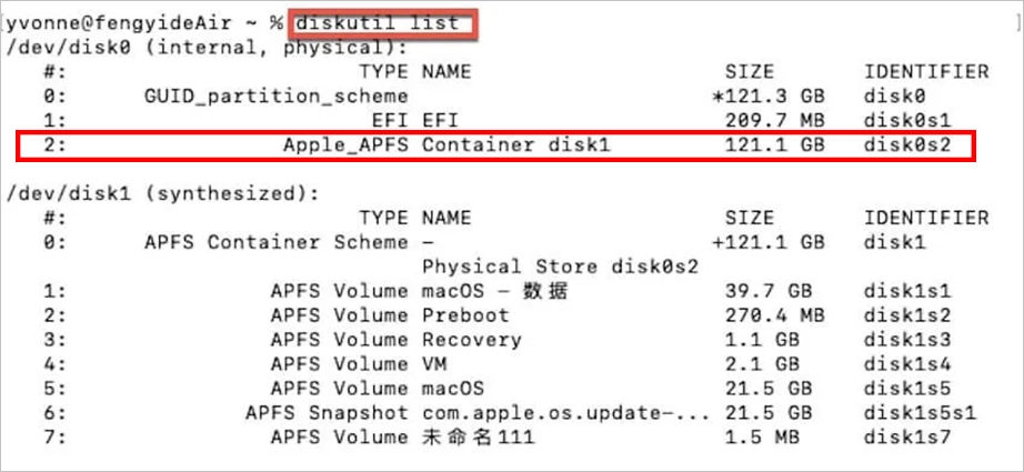 Note your disk identifierr