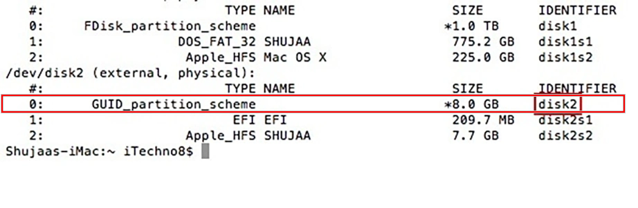 Note your disk identifierr