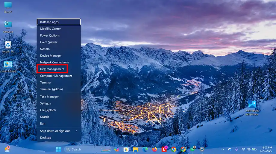Open Disk Management