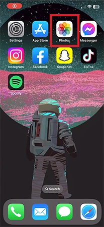 Open Photos app on iPhone