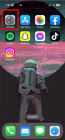 Open Settings app on your iPhone