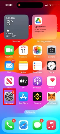 Open Settings app on your iPhone
