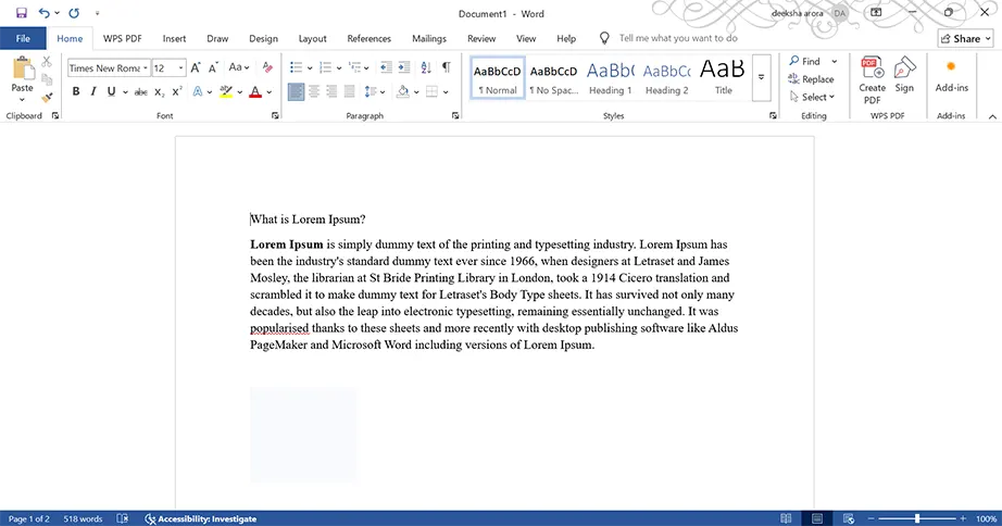 Open your Word document