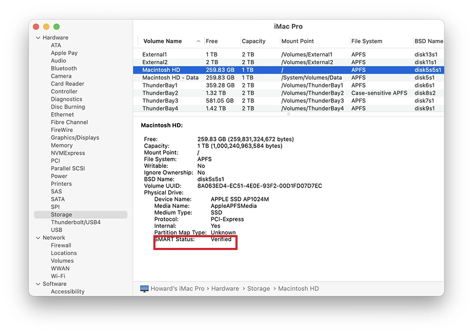 SSD SMART Status