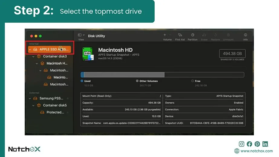 Select the topmost drive