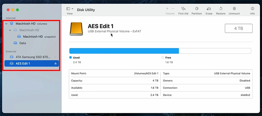 Select your root drive