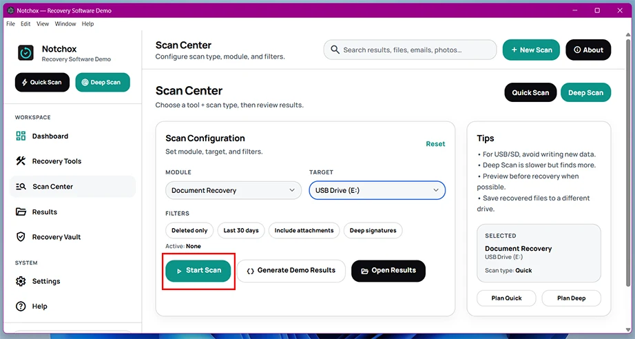 Start Scan