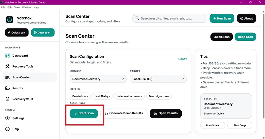 Start Scan