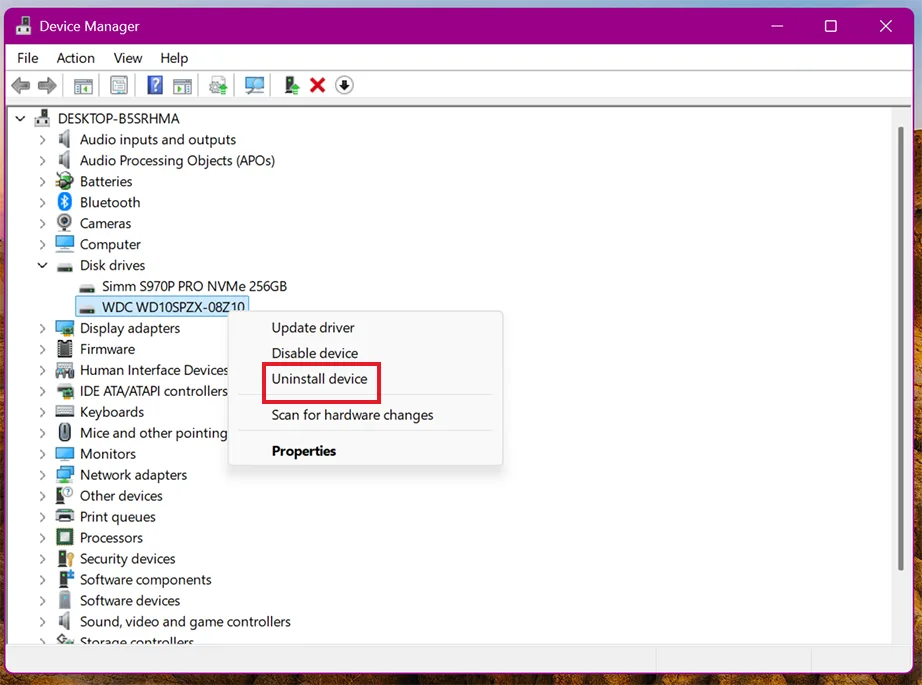 Uninstall device