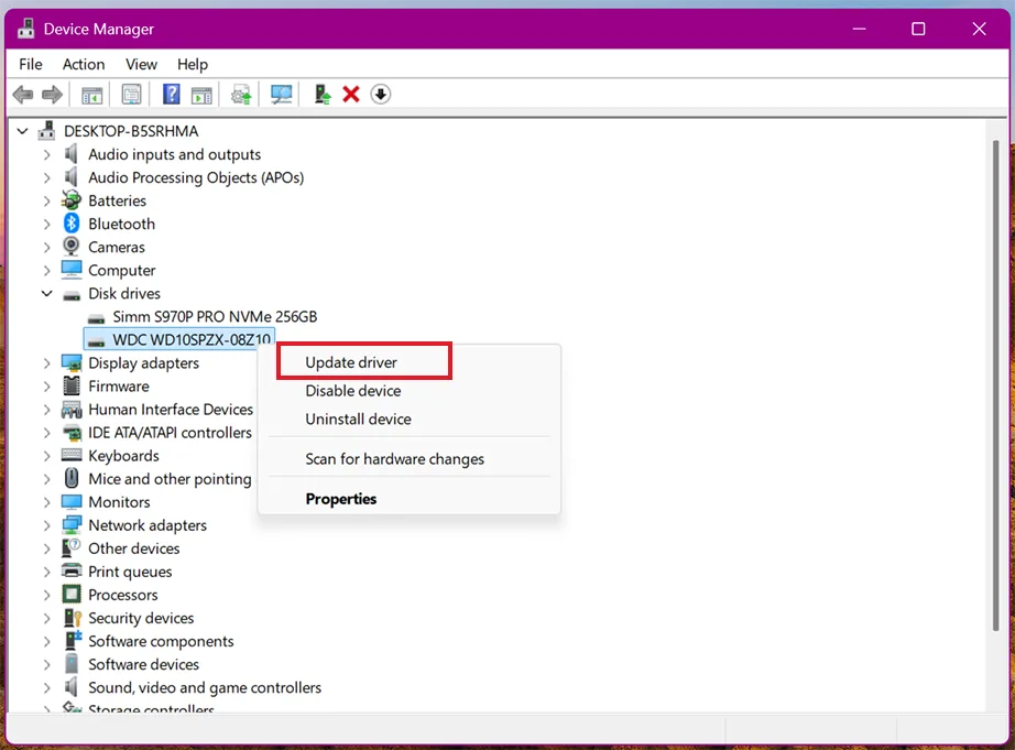 Update driver