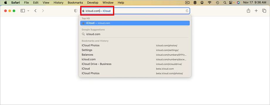 Visit icloud