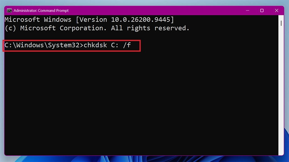 chkdsk command