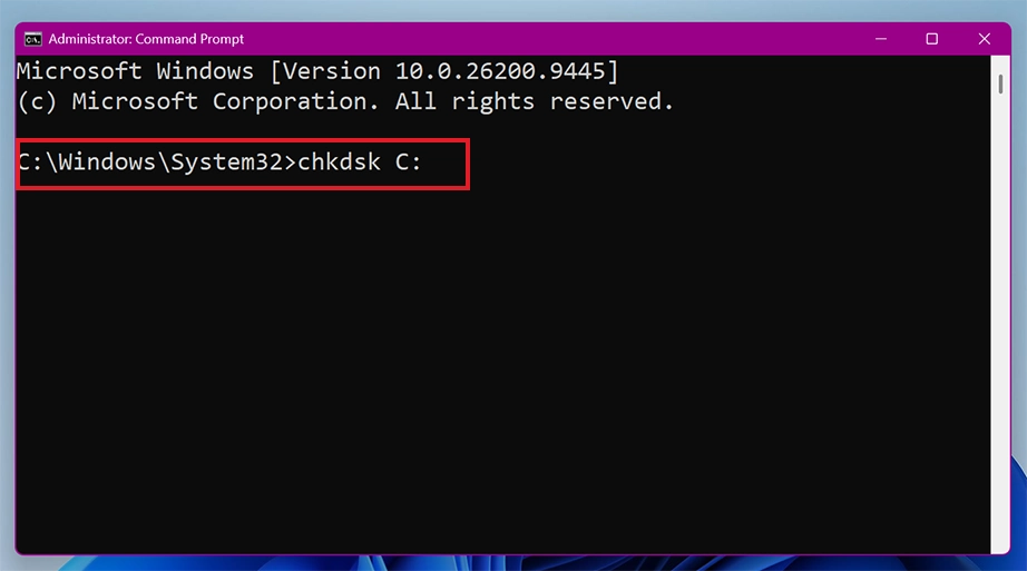 chkdsk command