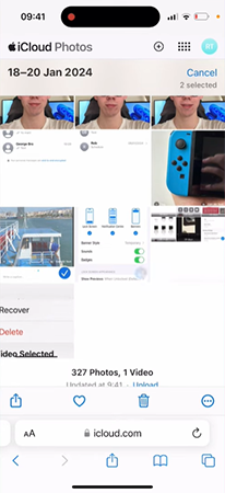 iClouds recently deleted folder
