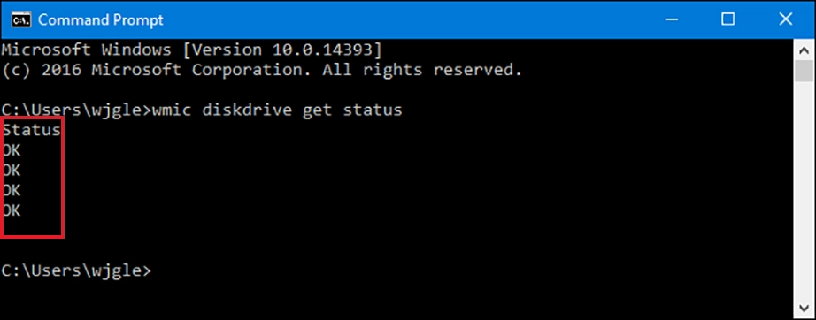 wmic command output