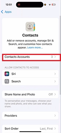 Contacts Accounts