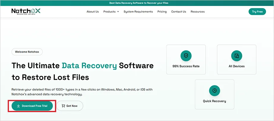 Notchox data recovery software