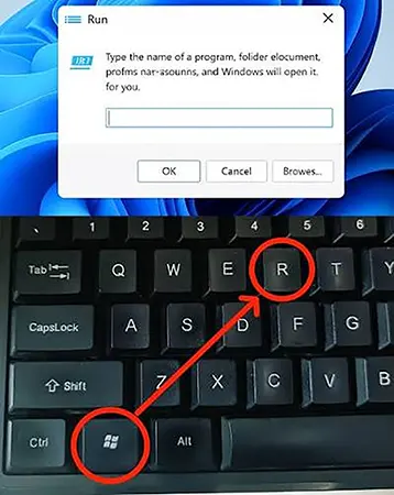 Open Run dialog box
