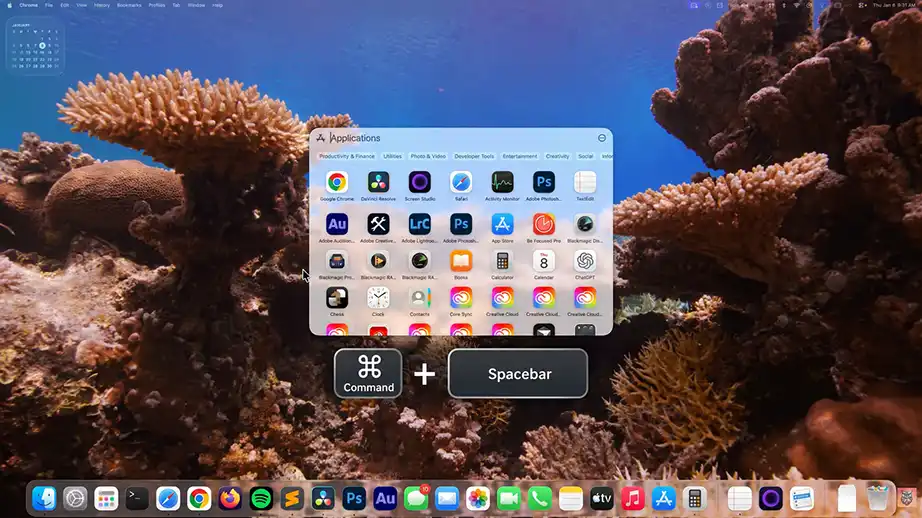 Open Spotlight search