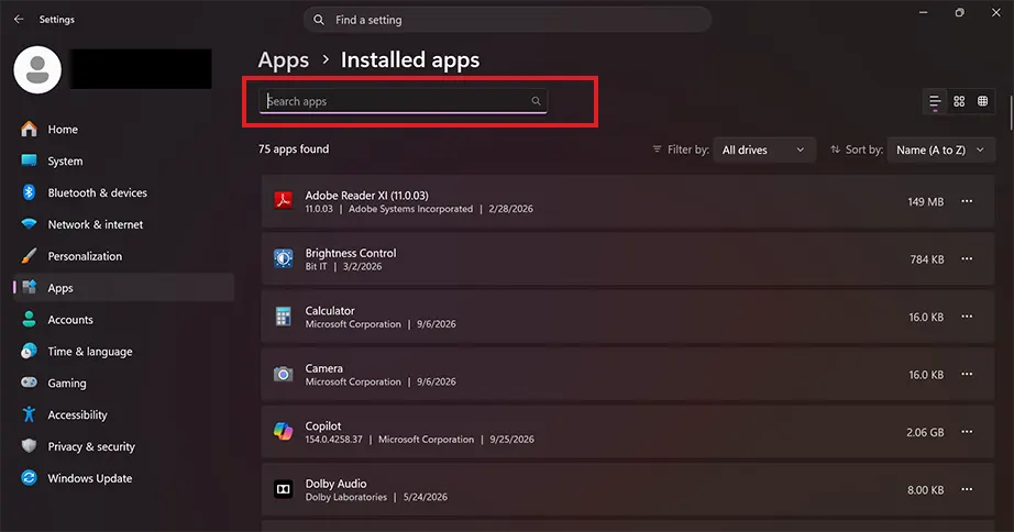 Search bar