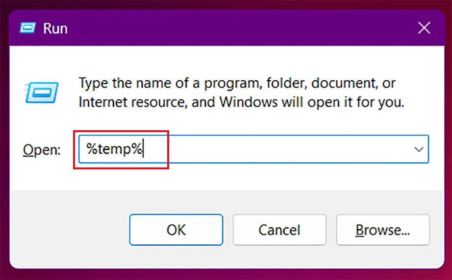 Search for Temp folder