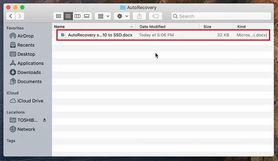 Select your Word document