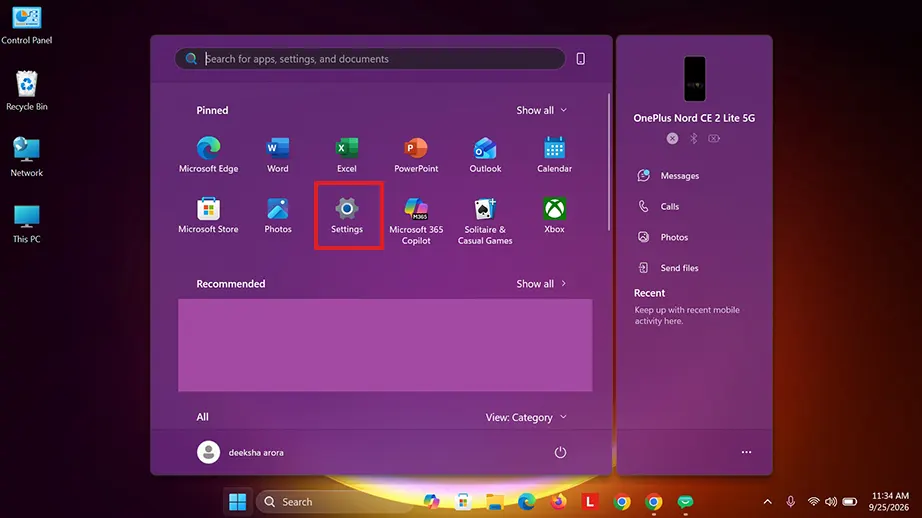 Windows Settings